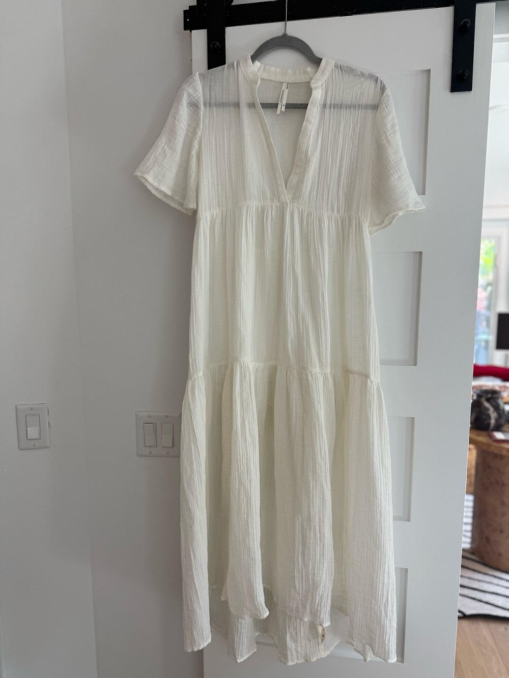 Anthropologie White Gauze Maxi Dress